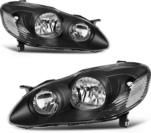 Vista 33 de oEdRo Conjunto de faros delanteros compatible con faros delanteros Accord 2003-2007, faro con carcasa cromada, reflectores ámbar, luces delanteras