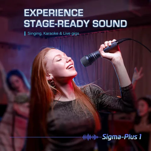 Vista 2 de CAROL Sigma-plus1 XLR - Micrófono vocal con cable - Micrófono supercardioide dinámico con tecnología de montaje de doble choque para grabación y uso