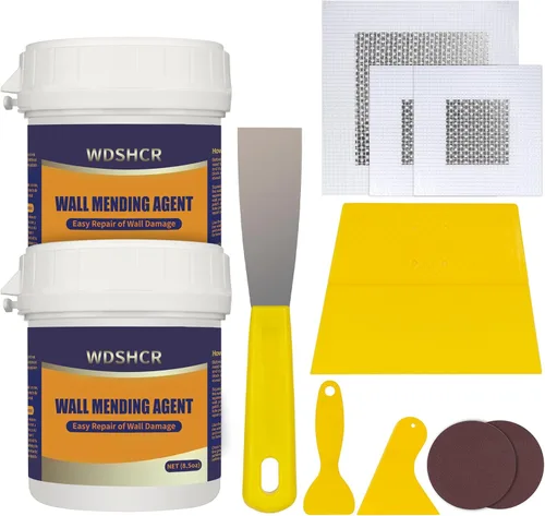 Vista 8 de Kit de reparación de paneles de yeso, kit de reparación de orificios para paneles de yeso, pasta de reparación de masilla de pared con masilla