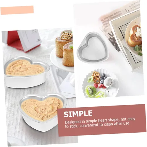 Vista 9 de Juego de decoración de pasteles de molde de pastel de corazón de 2 piezas, plata