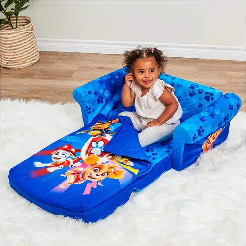 Vista 2 de MARSHMALLOW Muebles, sofá cama 3 en 1 de la Patrulla Canina, tumbona de bebé, sofá convertible para niños, sofá cama y tapete de espuma para siesta