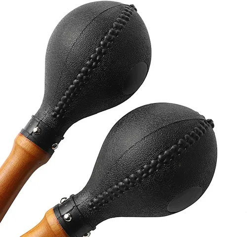 Vista 4 de Maracas de percusión par de agitadores sonajeros martillo de arena instrumento de percusión con carcasas de plástico ABS y mangos de madera