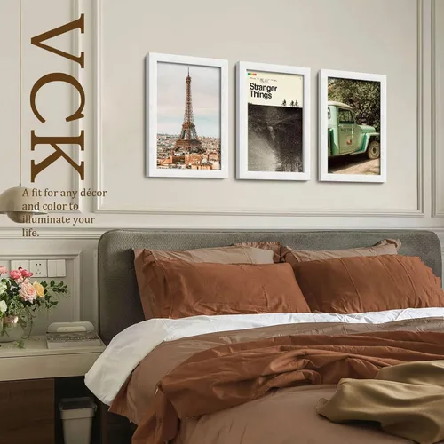 Vista 223 de VCK Portarretratos de madera negra de 5 x 7 pulgadas, para colgar en la pared, galería o mesa, 1 paquete