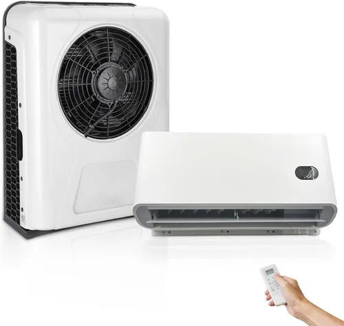 RVpligo DC 12V Rv Split Aire acondicionado – Aire acondicionado eléctrico RV Camper Unidad A/C | 12000 BTU | Alta eficacia | Solo refrigeración |