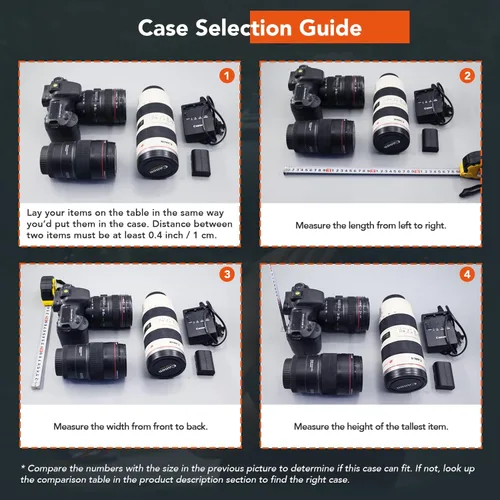 Vista 5 de Lykus HC-3520 - Funda rígida impermeable con inserto de espuma personalizable, tamaño interior de 13.78 x 11.81 x 6.5 pulgadas, adecuada