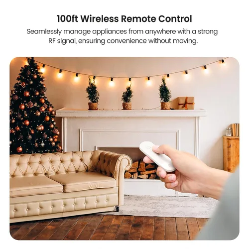 Vista 4 de TREATLIFE Enchufe de atenuación 2 en 1 con control remoto, sin características inteligentes, toma de control remoto inalámbrico, rango de hasta 100