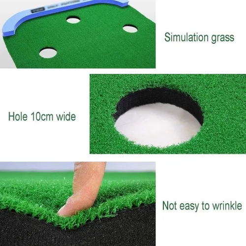 Vista 7 de Tapete de golf para práctica de golf, tapete de golf para el hogar, tapetes de golf para interiores y exteriores, práctica profesional de putting