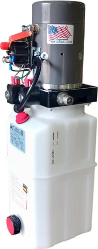 KTI-12VDA6Q Unidad de potencia hidráulica compacta de 12 VCC con doble efecto simple y capacidad de 6 cuartos de galón para un funcionamiento suave