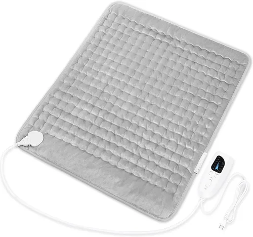 Vista 23 de Deepsoon Almohadilla térmica, almohadillas térmicas eléctricas para espalda, cuello, abdomen, almohadilla térmica húmeda para hombros, rodilla