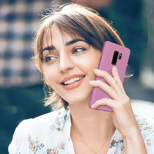 Vista 6 de KANGYA - Funda para Samsung Galaxy S9 Plus, silicona delgada, soporte con soporte de anillo de 360°, soporte para automóvil Samsung Galaxy S9+ Plus