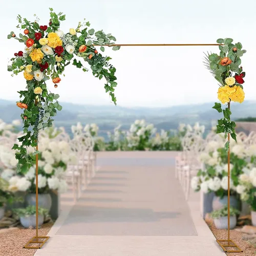 Vista 6 de Arcos de boda para ceremonia, soporte de arco de globos, soporte de arco de telón de fondo, fácil montaje, cenador de jardín para ceremonia de boda