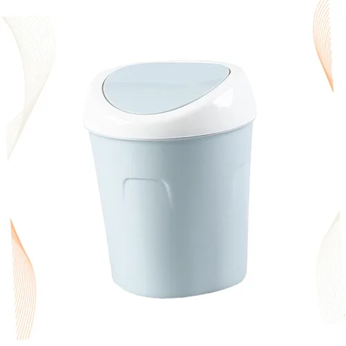 Vista 9 de Bote de basura de plástico para mostrador, mini botes de basura con tapa con tapa, papeleras de plástico abatibles, papelera de escritorio, papelera