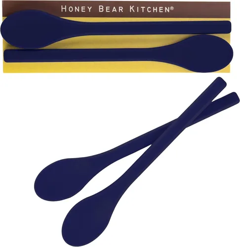 Vista 13 de Honey Bear Kitchen Cuchara agitadora de silicona (juego de 2, negro oso negro) para café y té