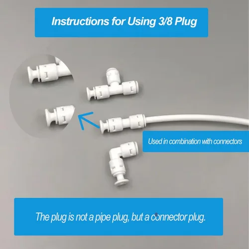 Vista 5 de Kit de línea de agua de 20 pies 3/8 de 16 pies con accesorios de empuje para conectar de 3/8 pulgadas de diámetro exterior para sistema de ósmosis