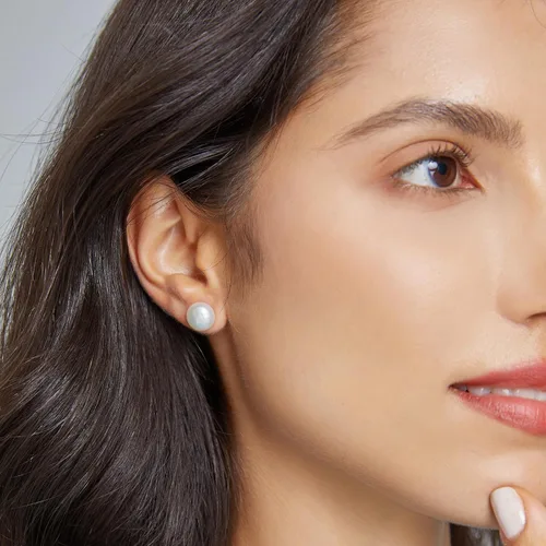 Vista 9 de Natural Stone Stud Earrings for Women 8mm Sterling Silver Genuine Gemstone Earrings Handmade Sterling Silver Crystal Stud Earrings for Women