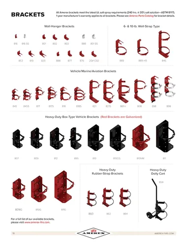 Vista 4 de Extintor químico seco Amerex B402, 5 libras, clase A, B, C, con soporte para pared