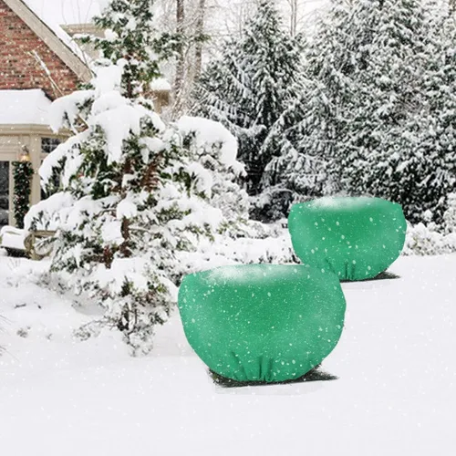 Vista 7 de Forwe Paquete de 4 Fundas para Plantas Protección contra Congelación 47" x 31" Cubiertas Protectoras de Plantas de Invierno con Cordón Mantas contra