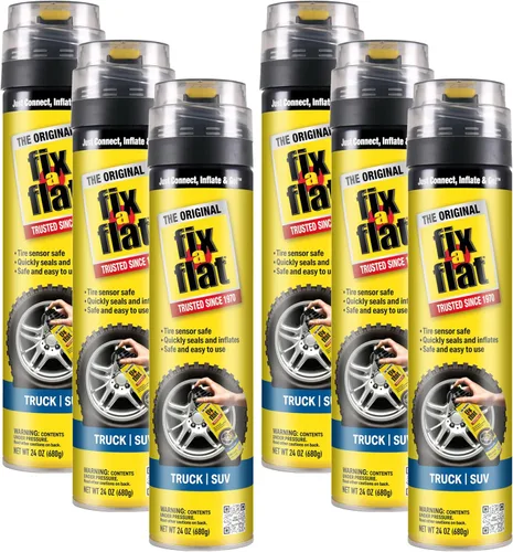 Vista 7 de Fix-a-Flat S60410 - Reparación e inflador de neumáticos planos de emergencia en aerosol, para neumáticos compactos, fórmula ecológica, ajuste