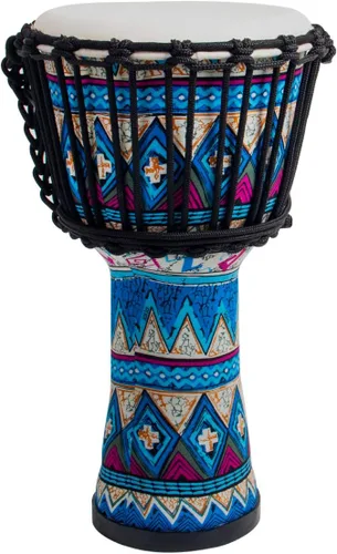 Tambor africano de Djembe, estándar 8 '' tambores cosidos tela azul del Congo, tambor profesional del bongo con la cabeza del tambor de la piel de