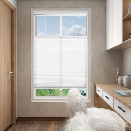 Vista 8 de Changshade Persianas celulares con filtro de luz sin cables, persianas de arriba hacia arriba hacia arriba para ventanas, persianas plisadas