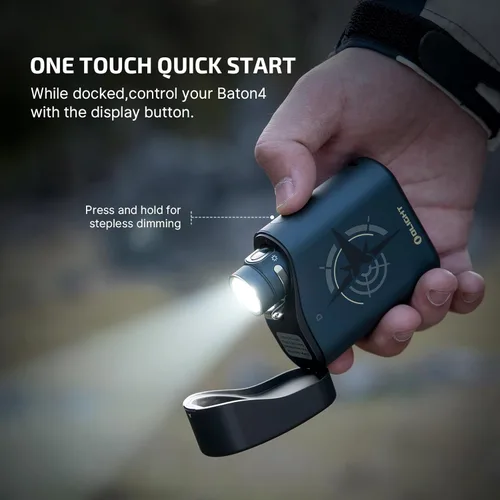 Vista 6 de OLIGHT - Linternas Baton4 Edición Premium EDC de 1300 lúmenes con caja de carga Type-C, alimentadas por batería recargable, luz pequeña y brillante