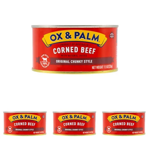 Vista 11 de Ox & Palm Carne en conserva con sabor a chile y ajo 11.5 onzas (paquete de 12)