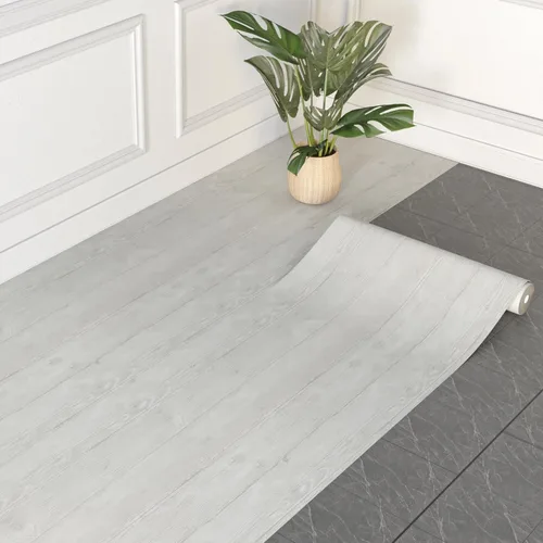 WIFEA Piso de vinilo autoadhesivo en rollo 23.6"x 118"/19 pies cuadrados, baldosas de piso de grano de madera para despegar y pegar, piso de vinilo