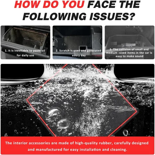 Vista 23 de Auovo Cup Holder Insert Linerts for Toyota Prius Accessories 2016-2022 Custom Fit Anti dust Mats Door Pocket Liners Cup Holder Console Mats Pads