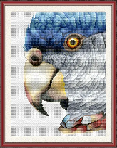 Maydear Kits de punto de cruz estampados, kit de inicio de bordado de gama completa para adultos Patrón preimpreso 14CT Diseño de búho águila de