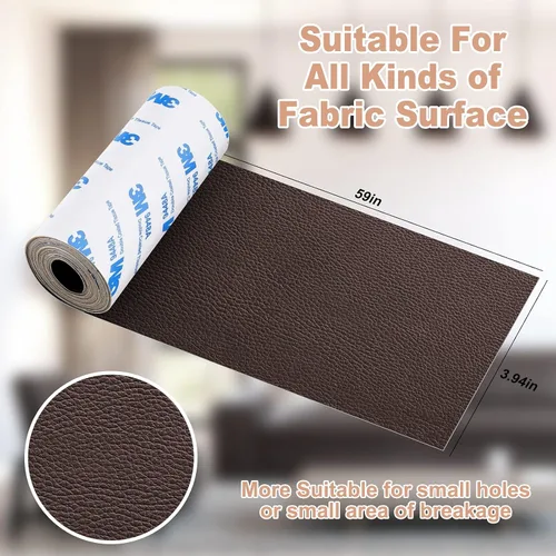 Vista 2 de Parche de reparación de cuero, parches de cuero para sofá, parche de cuero autoadhesivo, cinta de reparación de cuero para sofás, asientos