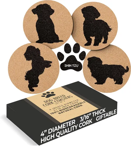 Vista 12 de Portavasos de corcho para amantes del pastor alemán, juego de 4 con parte inferior protectora, decoración de perro para bebidas, gran idea de regalo