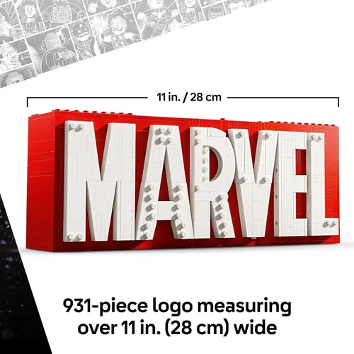 Vista 3 de LEGO Marvel: Marvel - Juguete de construcción con logotipo y minifiguras – Set coleccionable de Marvel para niños y niñas, a partir de 12 años, kit