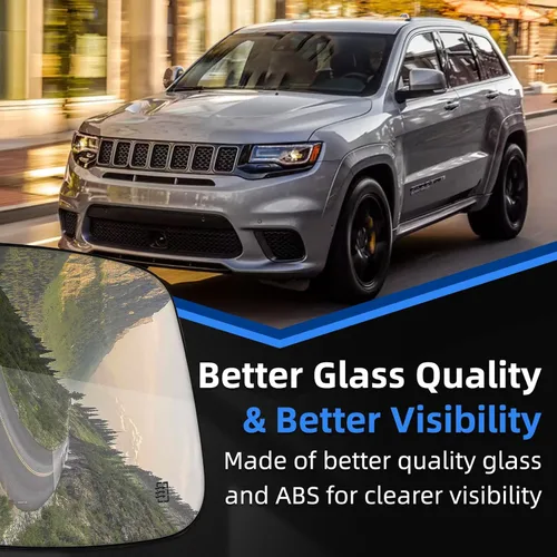 Vista 5 de Espejo lateral del conductor de repuesto para Jeep Grand Cherokee 2011-2020, para Dodge Durango 2014-2019, cristal de espejos - espejo retrovisor