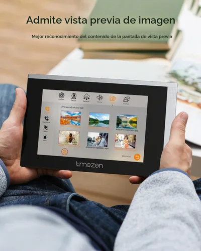 Vista 6 de TMEZON Timbre con sistema de videoportero WiFi con cámara y monitor de 7 pulgadas, teléfono IP con cable de video portero 1080P