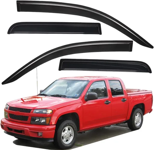 Vista 7 de Lightronic WV194133 - Protector de lluvia para ventana lateral en canal, humo oscuro, juego de 4 piezas, se adapta a Chevrolet Colorado 2004-2012