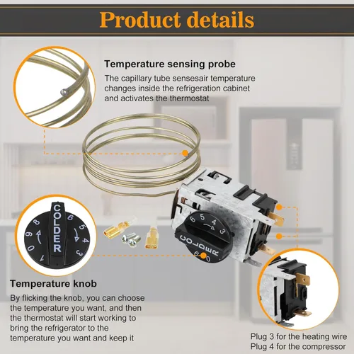 Vista 3 de Nueva actualización 988284 800382 Kit de control de temperatura serie 077B6856,077B, compatible con refrigeradores verdaderos, supera