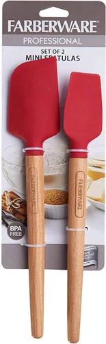 Vista 5 de Farberware 5216385 - Espátula profesional de silicona resistente al calor con mango de madera, segura para utensilios de cocina antiadherentes