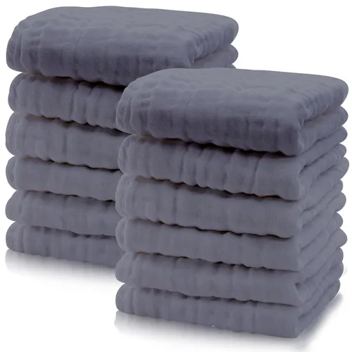 Vista 22 de Cute Castle Paquete de 24 paños de muselina para bebé, 100% algodón, ultra absorbentes, grandes, 20 x 10 pulgadas, trapos de leche súper