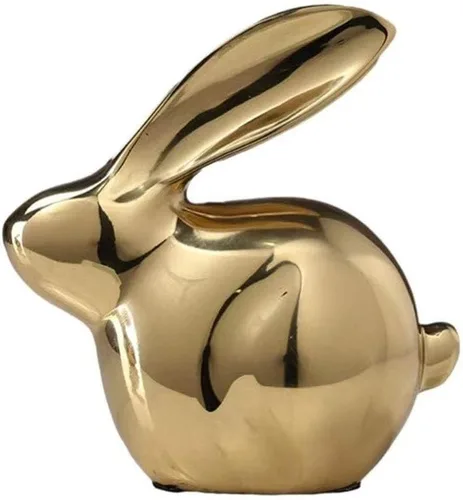 Decoración de escritorio de mesa, decoración de oficina para escritorio, de alta gama hecha a mano, muebles de conejo de cobre puro, productos de