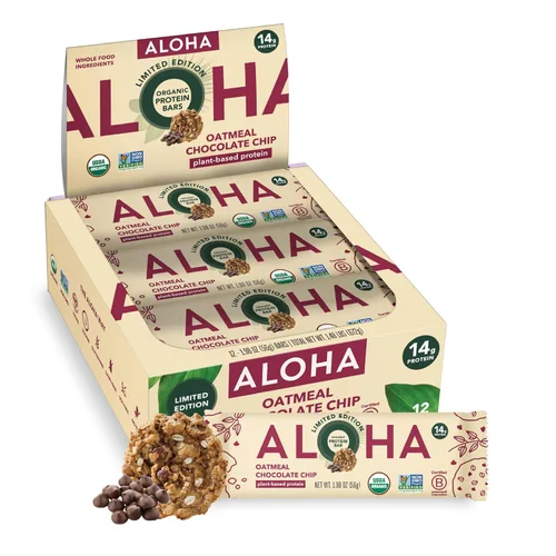 Vista 7 de ALOHA Barras de Proteína Orgánicas a Base de Plantas Chocolate Caramelo Pecana 12 Unidades, Barras de 1.98oz Veganas, Bajas en Azúcar, Sin
