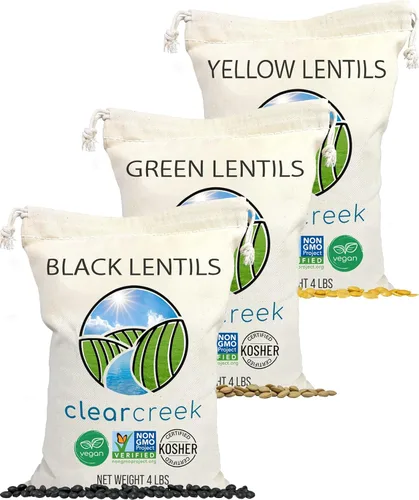 Vista 14 de CLEAR CREEK Lentejas negras Lentejas de caviar o beluga 1 libra Sin OGM Kosher Veganas No irradiadas