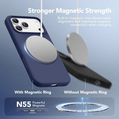 Vista 1188 de GONEZ Funda magnética para iPhone 14, compatible con Magsafe, con protector de pantalla + protector de cámara, forro de microfibra antiarañazos