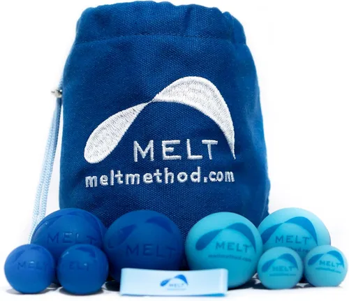 MELT Method Kit de bola de terapia para manos y pies con Sensory FasciaPoint - Juego de bola de masaje terapéutico y rodillo de masaje para fascitis