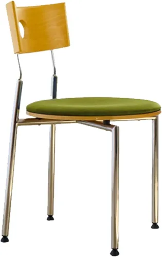 Vista 18 de Stackable Dining Chairs Set, Kitchen Chair with Curved Backrest, Upholstered Living Room Chair, Occasional Seat Dining Room Chairs with Metal