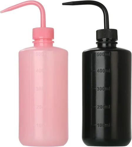 Vista 7 de 2 piezas Botella de lavado de tatuajes 250 ml 8 oz Botella de agua para riego de suculentas, limpieza médica - Blanco y Rosa