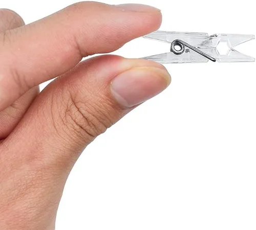 Vista 5 de 128 clips transparentes de plástico transparente, carpeta, clips para fotos, pinzas para la ropa