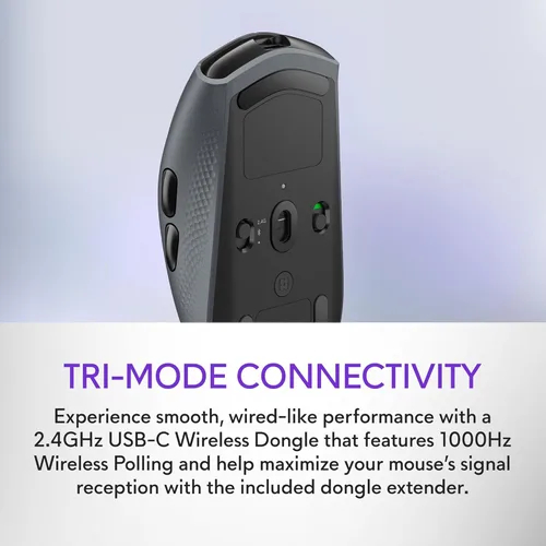 Vista 4 de Alienware AW720M - Mouse inalámbrico para juegos de tres modos - 2.4 GHz inalámbrico, Bluetooth 5.1, 26.000 DPI, 8 botones totalmente programables