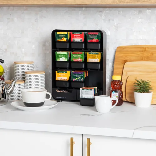 Vista 2 de Mind Reader, organizador para condimentos y soporte para saquitos de té "Baggy", color negro, ninguno , Negro