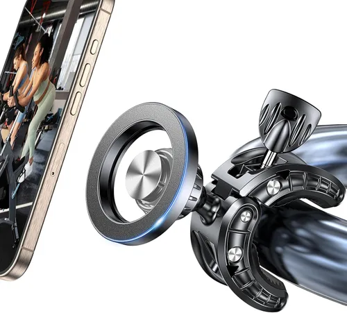 Coolpow Soporte magnético de teléfono para gimnasio MagSafe【Imanes fuertes】Soporte de teléfono para cochecito con abrazadera de soporte ajustable,