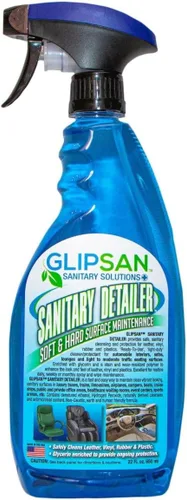 Glipsan - Detalle de spray y toallitas, mantenimiento de superficies suaves y duras, para cuero, vinilo, goma y plásticos, 22 onzas líquidas